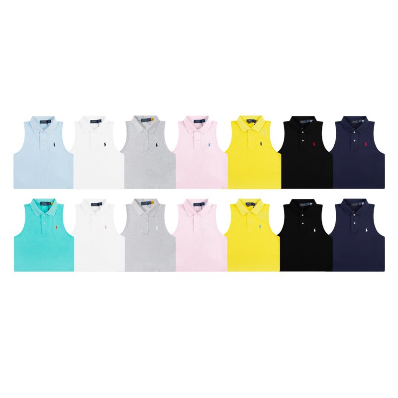 26 Export-Quality Popular New Spring/Summer Style Ralph Lauren Slim-Fit Pique Cotton Short Sleeveless Women's Polo Shirt 26 Export-Quality Popular New Spring/Summer Style Ralph Lauren Slim-Fit Pique Cotton Short Sleeveless Women's Polo Shirt