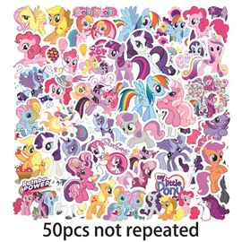 小马宝莉50枚不重复贴纸可爱儿童创意DIY素材贴纸