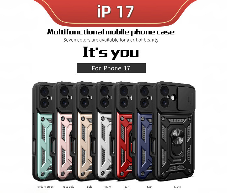 Suitable for Apple 16 Mobile Phone Case Military Anti-Fall Push Window Iphone15Promax New Hard 17Air Multi-Function Suitable for Apple 16 Mobile Phone Case Military Anti-Fall Push Window Iphone15Promax New Hard 17Air Multi-Function