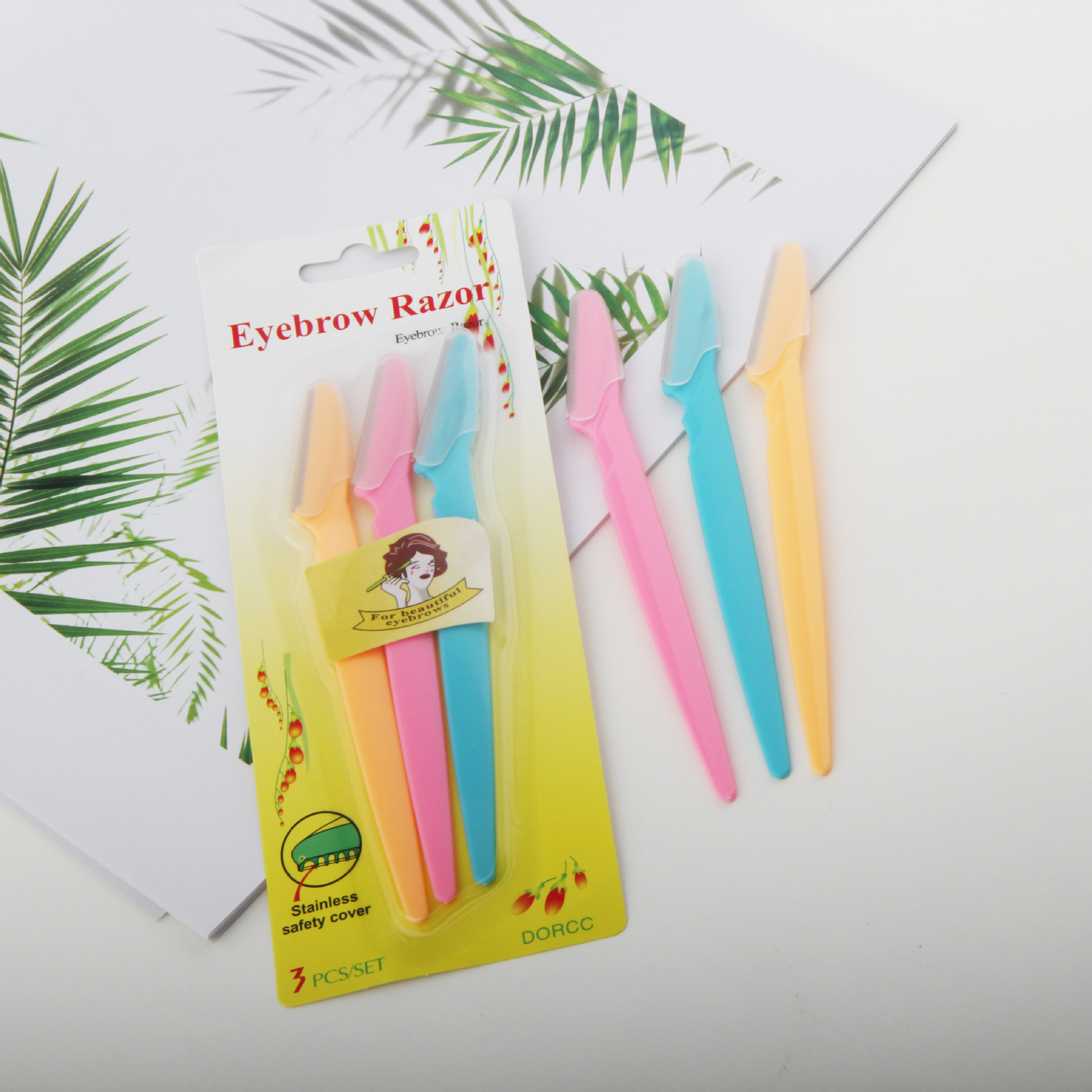 Fábrica al por mayor ceja trimmer afilado raspador de cejas ceja trimmer belleza ceja que forma la herramienta