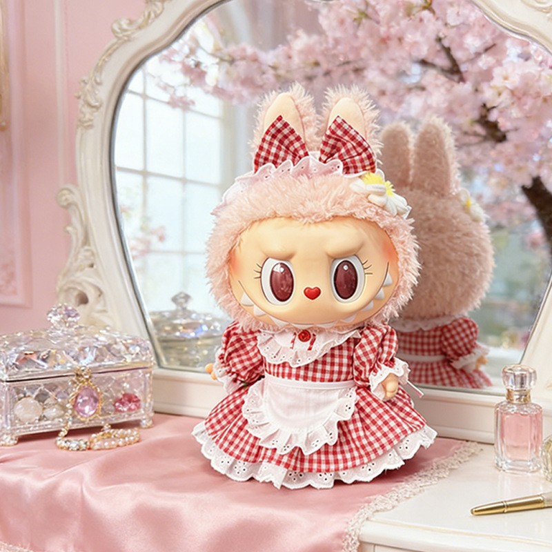 Ropa de muñeca de peluche de vinilo Labubu de 38cm para ropa de muñeca La Bu Time to Chill