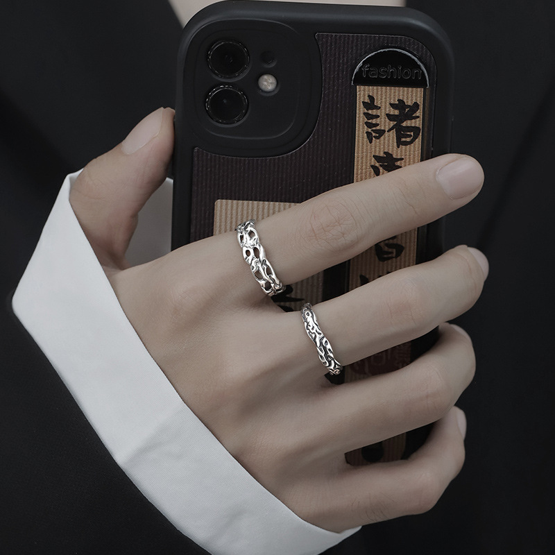 Stackable Silver-plated Men's Ring Stylish Trendy Hip-hop Jewelry_voghion.com
