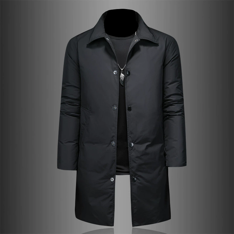 Long down jacket, trench coat, European style
