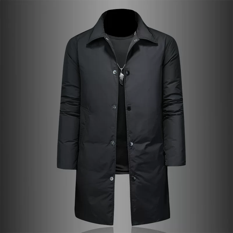Long down jacket, trench coat, European style