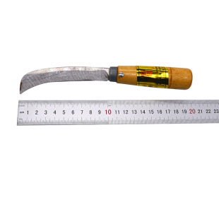 Wooden Handle Pineapple Cutting Knife Iron Stainless Steel Scimitar Agricultural Root-removing Knife Eye-removing Peeler Fruit Knife