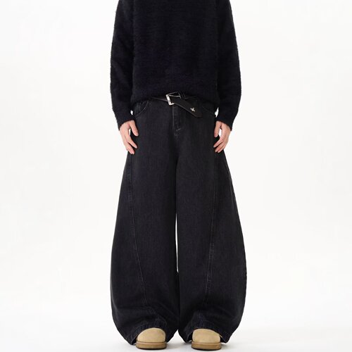 Vintage Wide Leg Bifurcation Jeans for Men - Autumn/Winter Trend Brand Straight Leg Loose Casual Wide Leg Long Pants