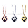 Futura new pattern Titanium Jewelry animal Footprints Glue Pendant Open Catlike shape Cinerary casket Necklace