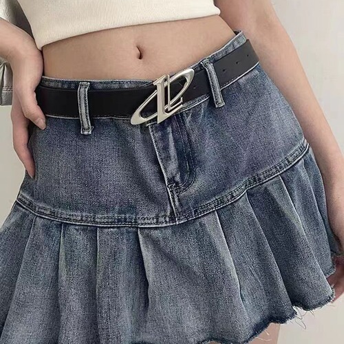2024 Trendy New Oval English Buckle Belt for Women's Jeans Skirts Accessories Fashion Versatile Personalized Belt