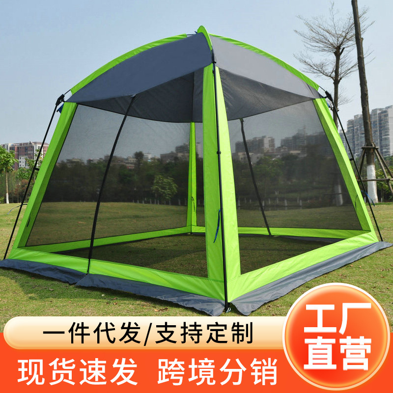Outdoor camping tent 3-4 people sunshade tent insect-proof pergola mountain wolf mesh tent factory supply
