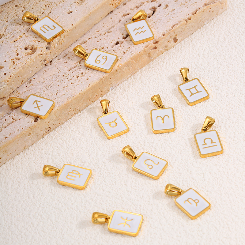 Acero de titanio transfronterizo simple 12 colgante de collar constelación mujeres Europa y América 18K universal conchas constelación colgante accesorios