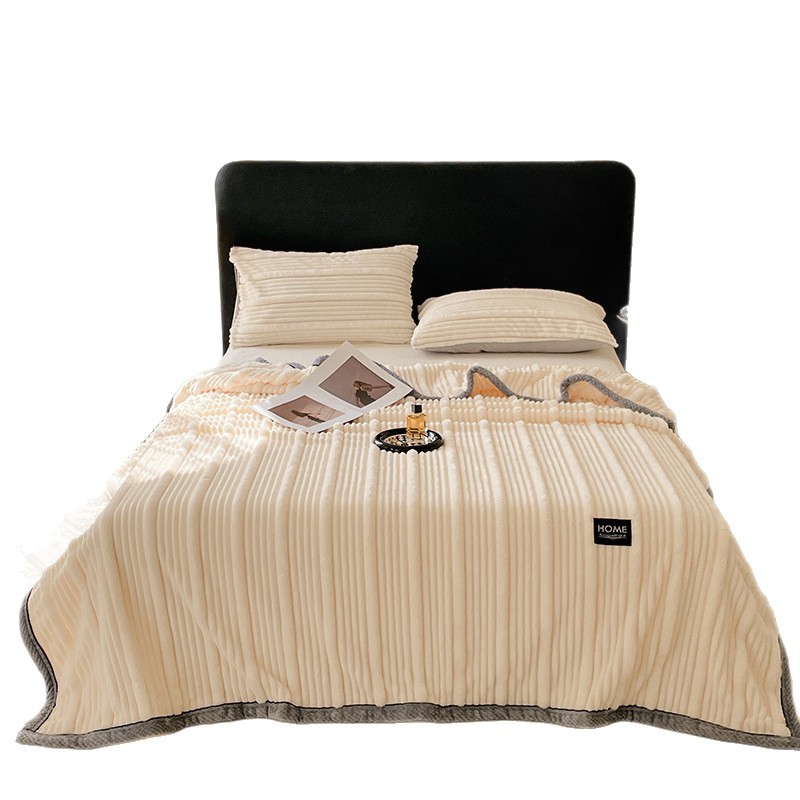 Manta de lana de conejo de leche Manta de cuatro estaciones Manta de oficina Manta de lana de leche transfronteriza de color sólido al por mayor