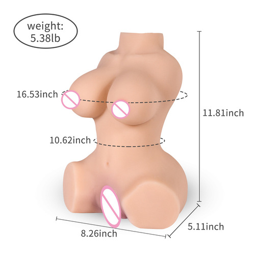 Upper body inverted mold film solid silicone doll sex supplies male masturbation device real person female plane cup big ass