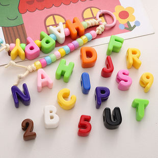Alphabet beads, number beads, handmade diy bag hanging accessories, acrylic loose beads, key chain accessories, materials