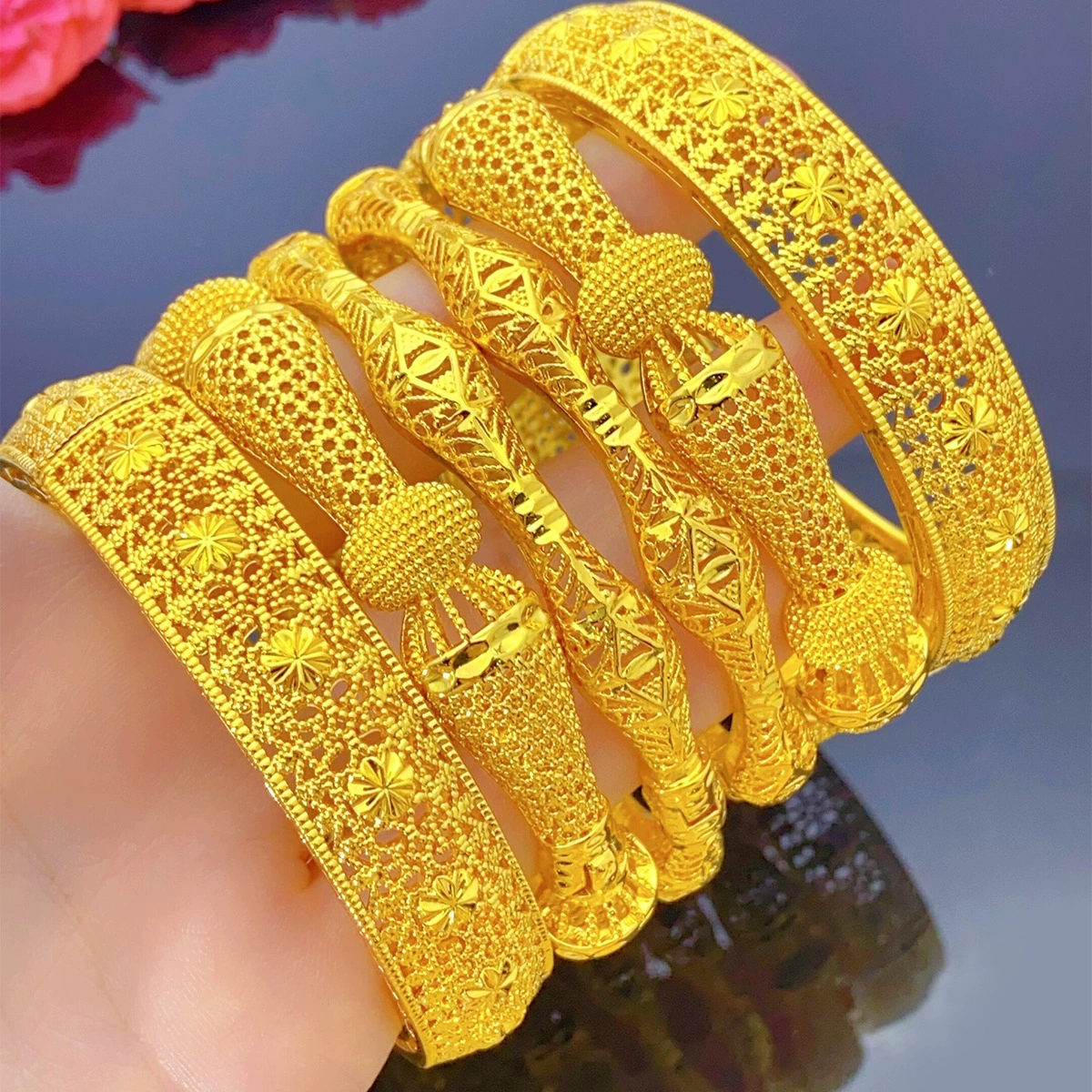 Bracelet, accessory, does not fade, 24 carat