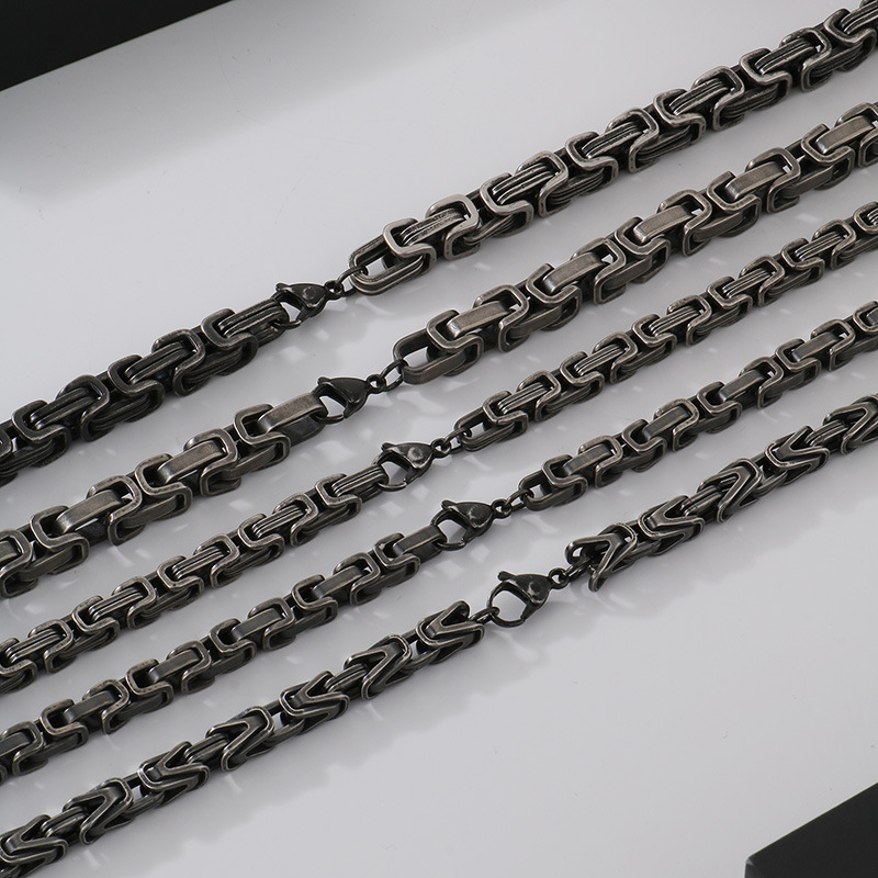 17g Weight Jewelry Set Classification Cuban Link Chain Curb Chain, Paperclip Chain, cable chain Chain Type Casual Elegant Simple Style Solid Color 304 Stainless Steel Plating Men's Jewelry Set Men Necklace Sets