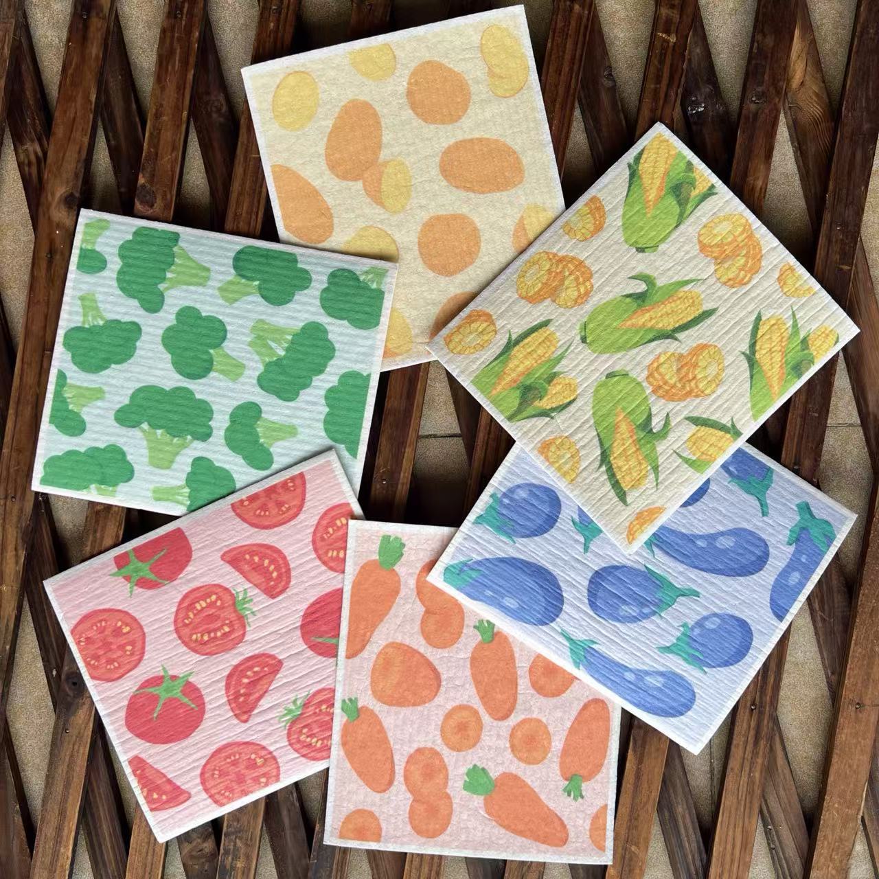 Toallas suecas alemanas dm toallas absorbentes de agua sin aceite eco pulpa de algodón impresa toallas de cocina