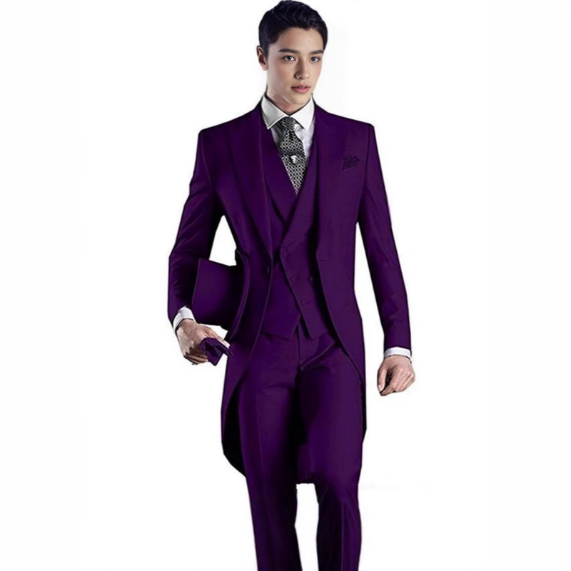 Aliexpress Foreign Trade Popular Tuxedo Men's Party Prom Groom Suit Wedding Tuxedo Three-Piece Suit