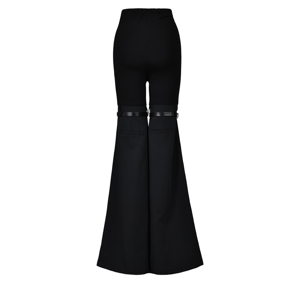 Streetwear Contrast-Stitch Flared Jeans – High-Waisted Cotton Blend Wide-Leg Pants With Raw Hem (S-XL, Non-Stretch Retro Fit)_mkmklike.com