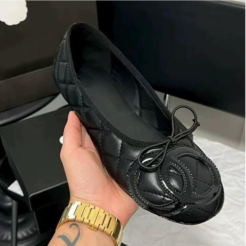 Zapatos de mujer poco profundos primavera y otoño nuevos pequeños arcos de viento de diamante zapatos de ballet de mujer retro plana no cansar los pies
