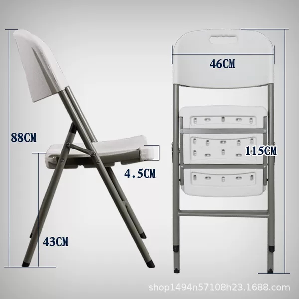 Cross-Border Folding Chairs Blow Molding Simple Outdoor Plastic Conference Exhibition Home Stall Table and Chairs Lightweight