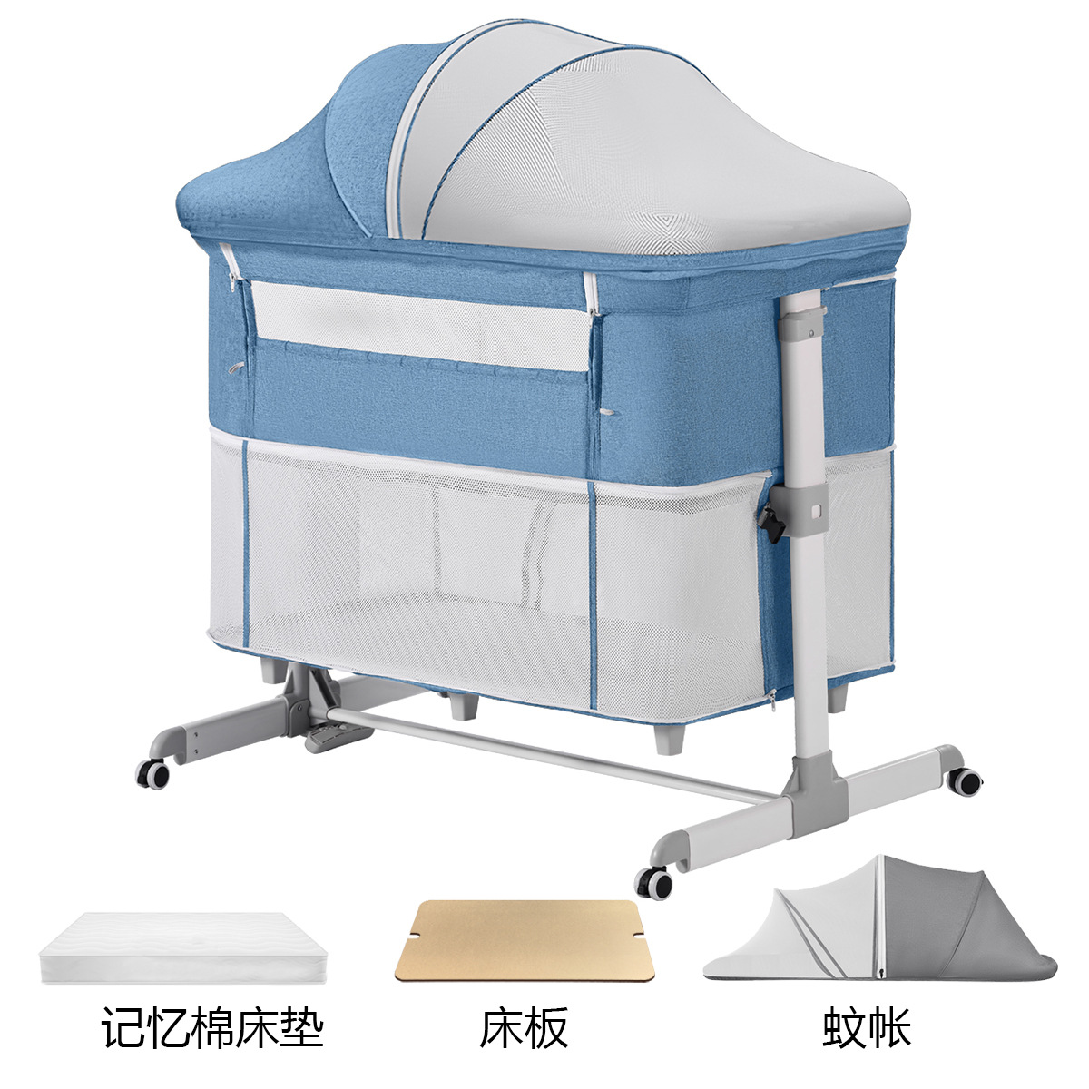 Cama de empalme para bebés, cama multifuncional BB, cama de empalme para recién nacidos, cama de cuna portátil móvil y plegable image 26