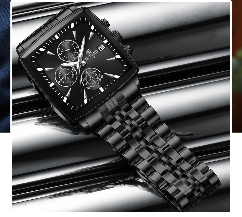 Belohnung High-End-Smart-Herrenuhr Multifunktions-Chronograph Business Herrenuhr wasserdicht leuchtender Kalender massives Stahlband_voghion.com