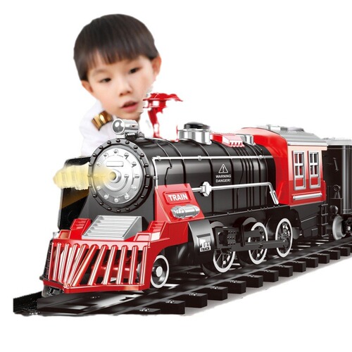 Train toy track high-speed rail parking lot model children boy electric steam train birthday New Year gift