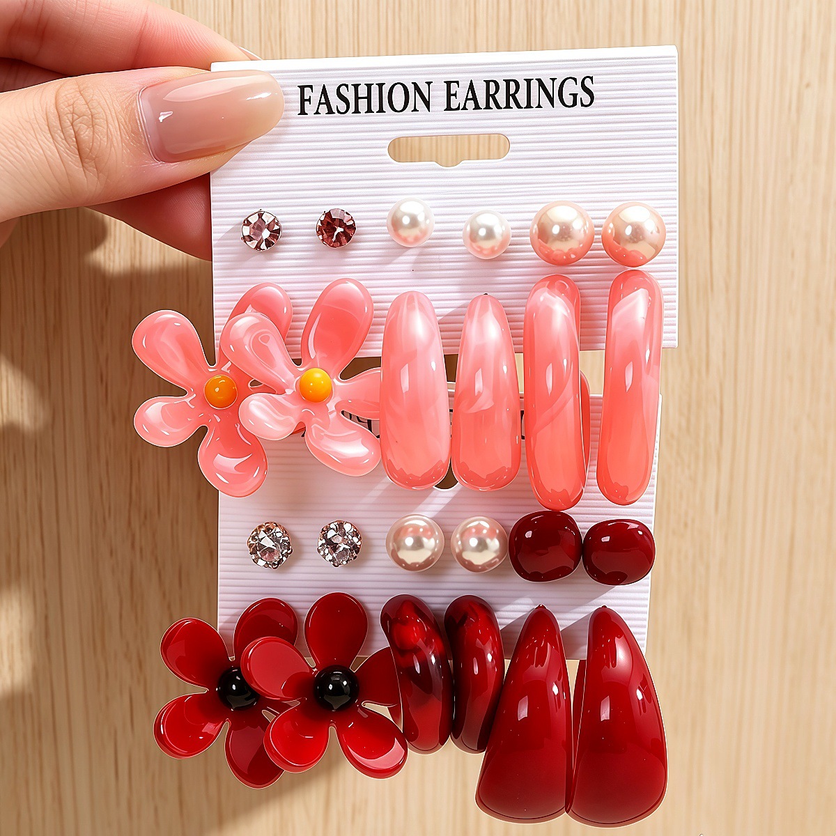 Amazon's best-selling trendy Instagram accessories: cross-border fresh floral C-shaped earrings, colorful resin hoops for women