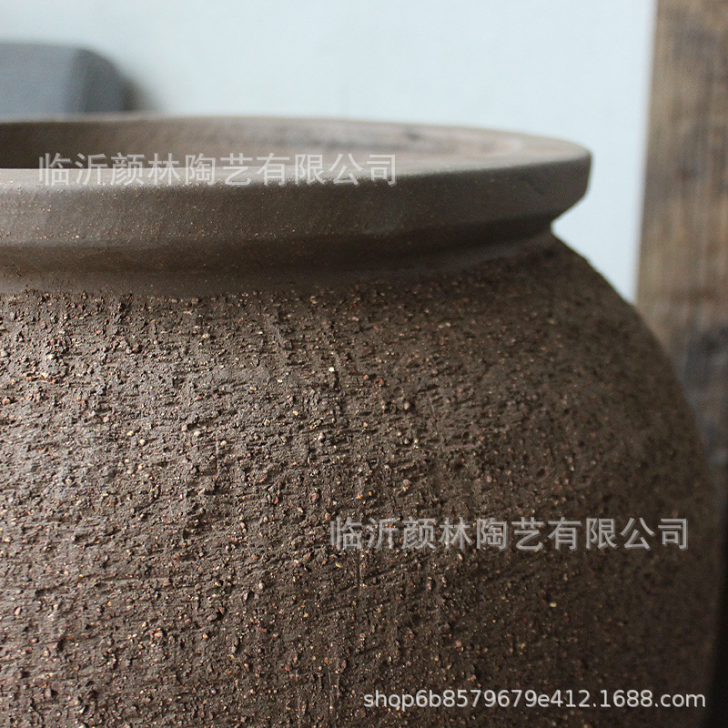 Gran vasija de cerámica de cerámica china gran vasija de cerámica de suelo vintage gran vasija simple vasija de alta vasija paisaje vasija
