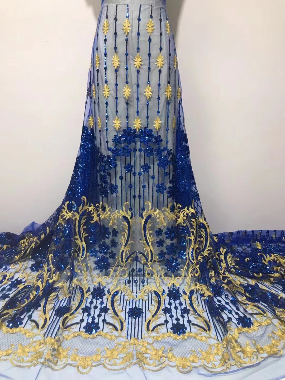 Lentejuelas Tull encaje africano lentejuelas bordado malla encaje tela vestido ropa paño j3834