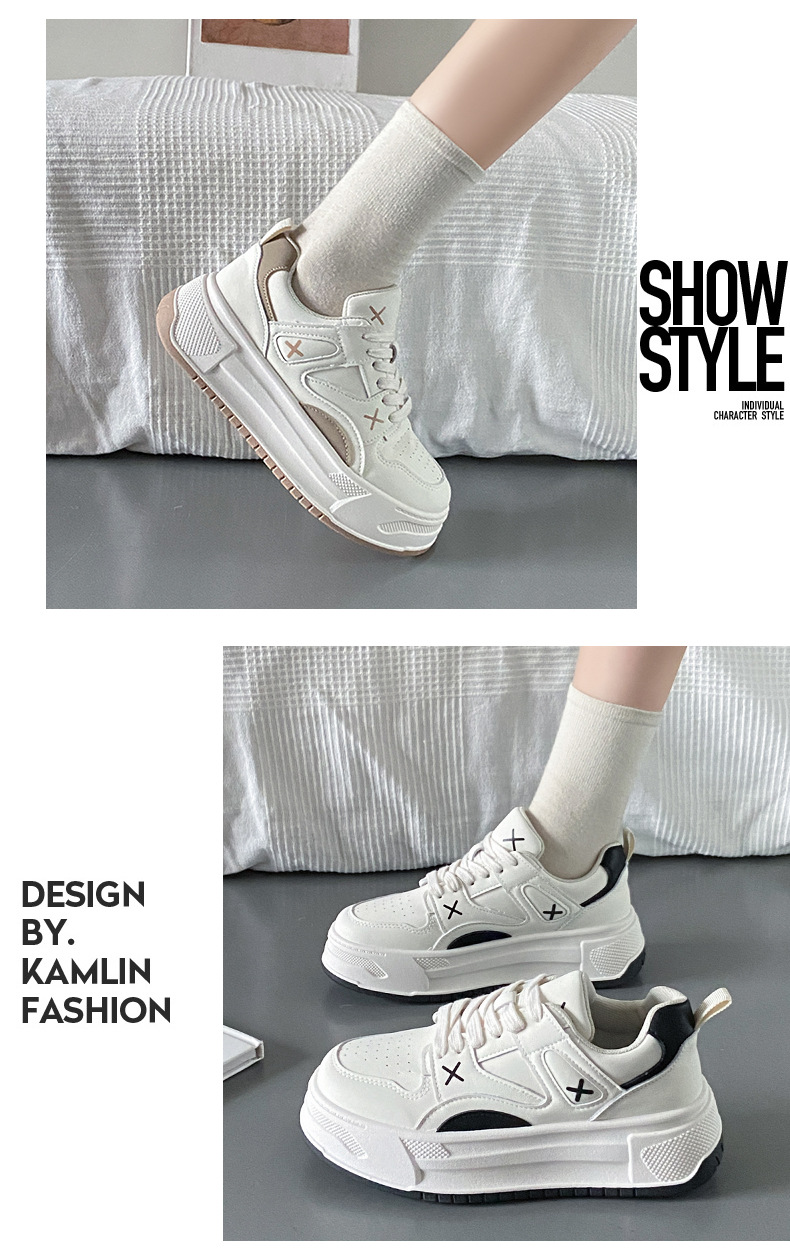 2024 début du printemps nouvelle édition coréenne petites chaussures blanches femme Instagram étudiant sport et loisirs chaussures de planche chaussures de tir de rue semelle épaisse_voghion.com