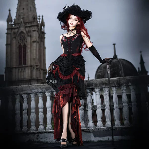 2026 Xiong Doujiang Original Gothic Lolita Women's Corset Dress Set 7348