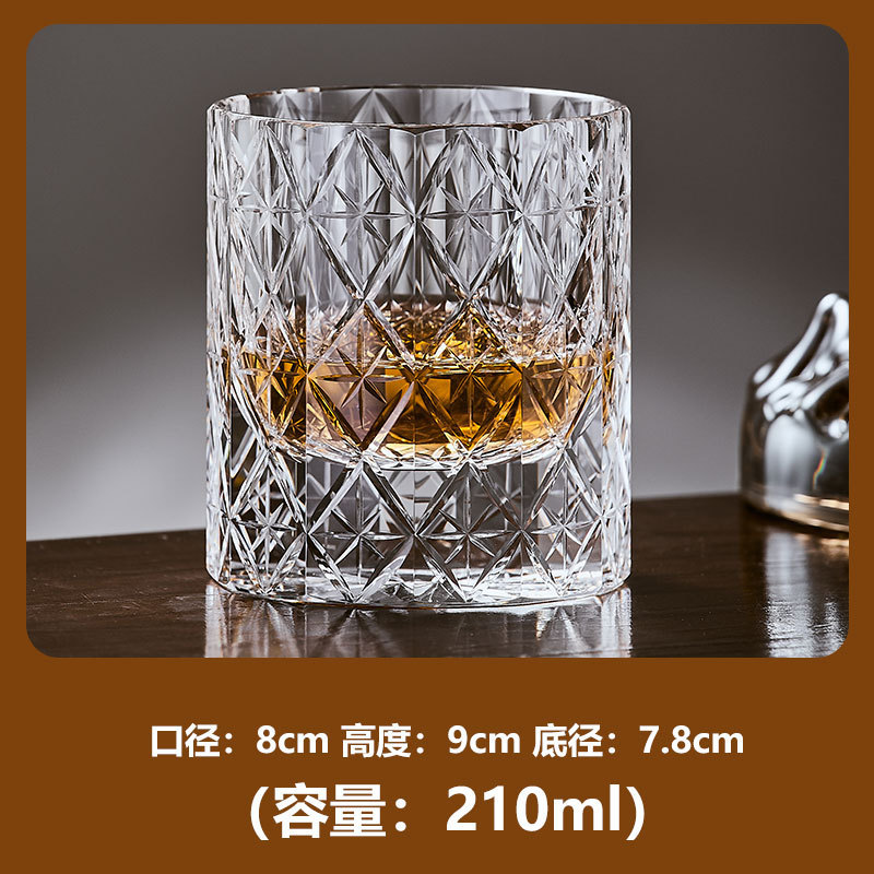 Fabricante al por mayor whisky tallado a mano pulido a mano taza de cristal tallado Rockefeller taza de vino K9 taza de cristal