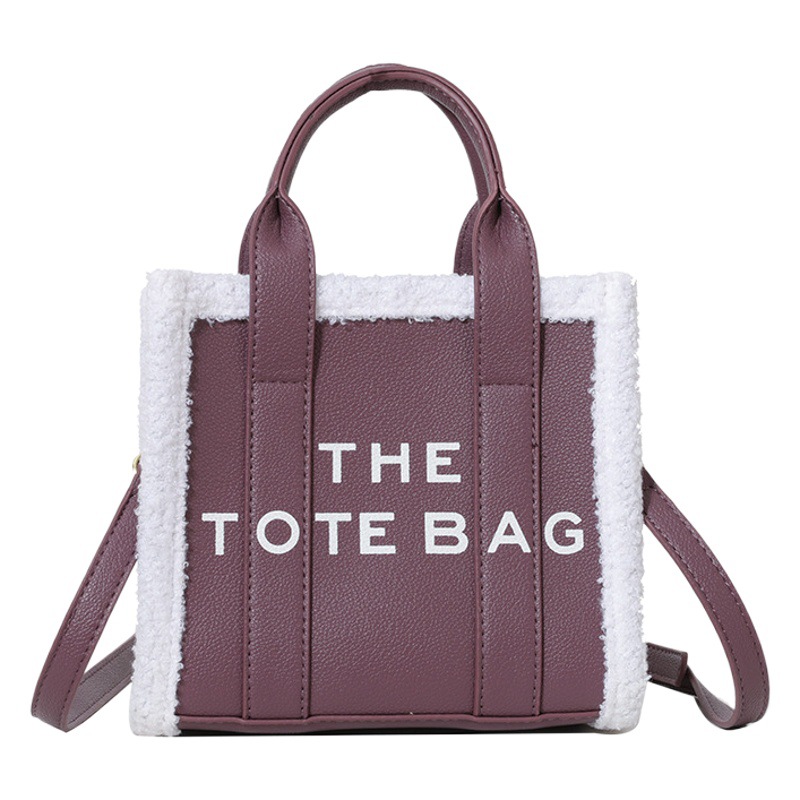 Mini bolso de mano portátil de lana de cordero para mujeres 2023 nuevo estilo coreano de moda de alta calidad bolsa de mensajero del hombro