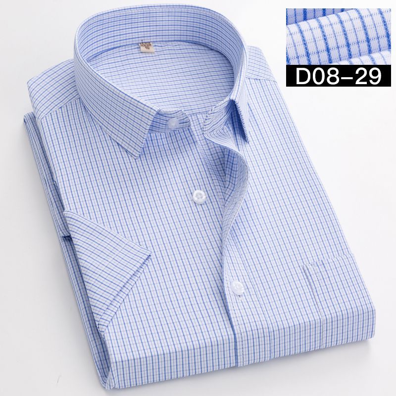 2025 Summer White Shirt Men's Short-sleeved Business Dress Slim-fit Professional Tooling plus size White Half-sleeved Shirt