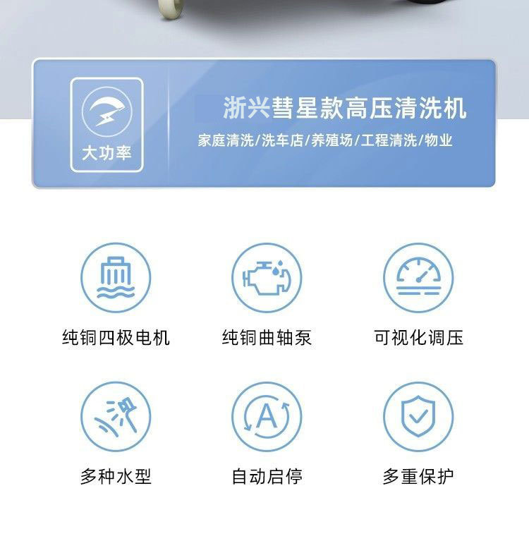 Zhexing Free Shipping High-Pressure Cleaning Machine, Powerful and Ultra-Large Power Commercial Industrial Smart Car Washing Machine, Fully Automatic High-Pressure Pump