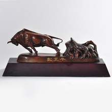 厂家直销中式黄铜牛摆件拓荒牛工艺品办公室家居书房酒店别墅装饰