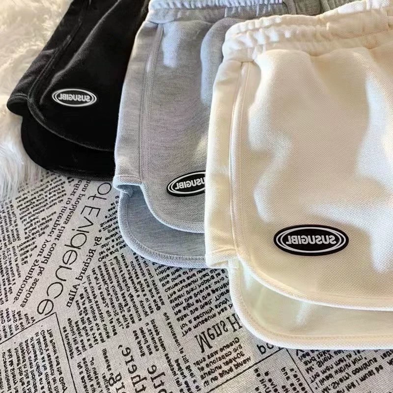 Женские летние новые модные свободные спортивные шорты с высокой талией для студентов, утягивающие шорты, повседневные широкие брюки для девочек