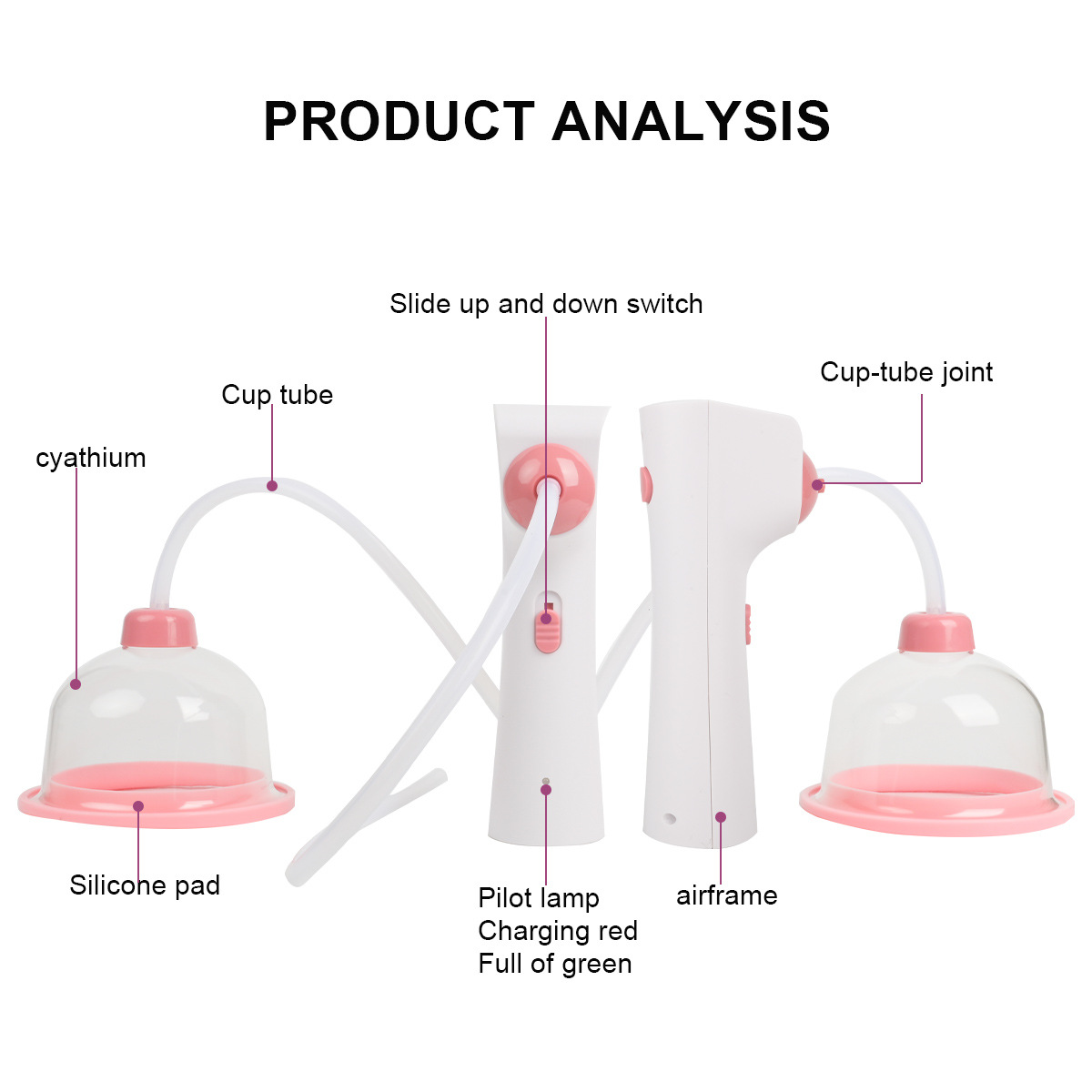 Leisen Cross-Border Electric Female Breast Beauty Device, Home-Use Chest Massager, Beauty Breast Massager, Negative Pressure Massage Instrument for Shaping