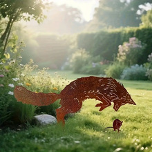 【复古做旧】2件套狐狸老鼠地插厂家直销庭院装饰动物地桩
