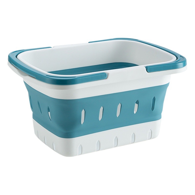 Cesta de lavandería plegable para el hogar canasta de almacenamiento de ropa de pared baño canasta de lavandería de plástico Azul Grande