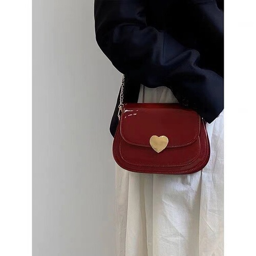 Love bag patent leather girl crossbody bag love girl bag fairy bag spring and summer new product  chain bag women's trendy