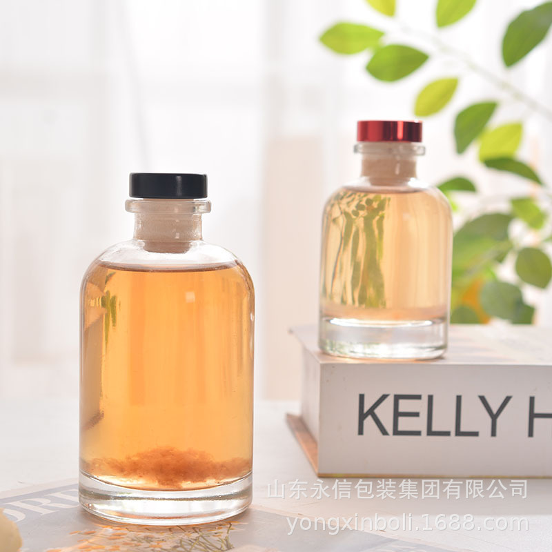 日系高颜值玻璃小酒瓶自酿玫瑰花果酒瓶密封泡酒瓶饮料瓶分装瓶