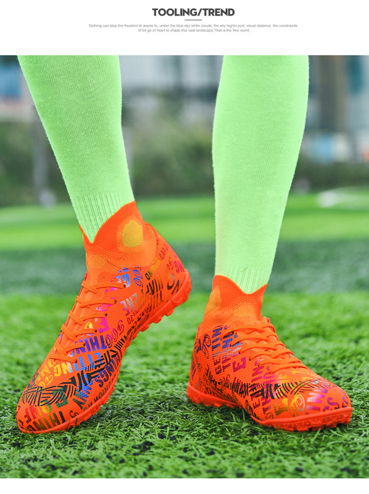 High Top Soccer Boots For Youth Competitive Training And Turf Play_voghion.com