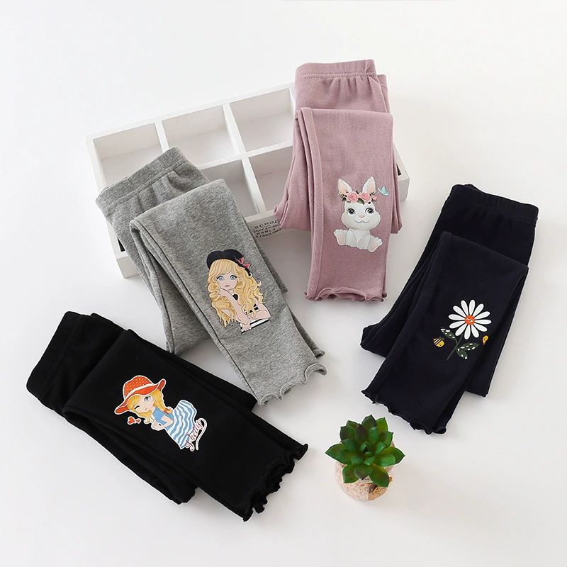 Хлопковые тонкие осенние л leggings, детские весенние брюки для девочек, западный стиль, детская одежда