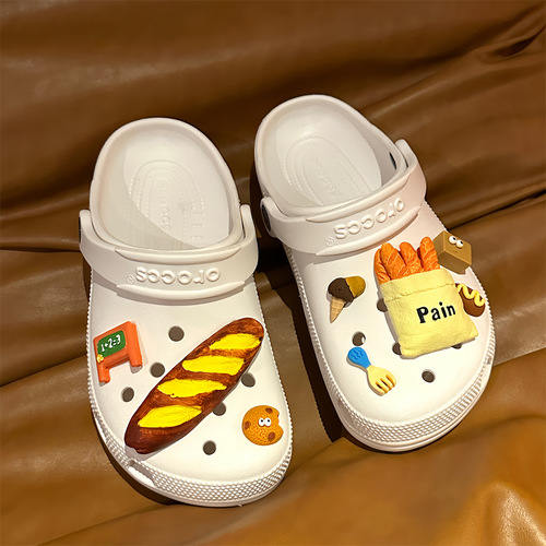 New Hole Shoes Accessory DIY Bread Sweet Food Simulation Eat Play Compatible Shoe Clips Shoe Flowers Accessory Decorations