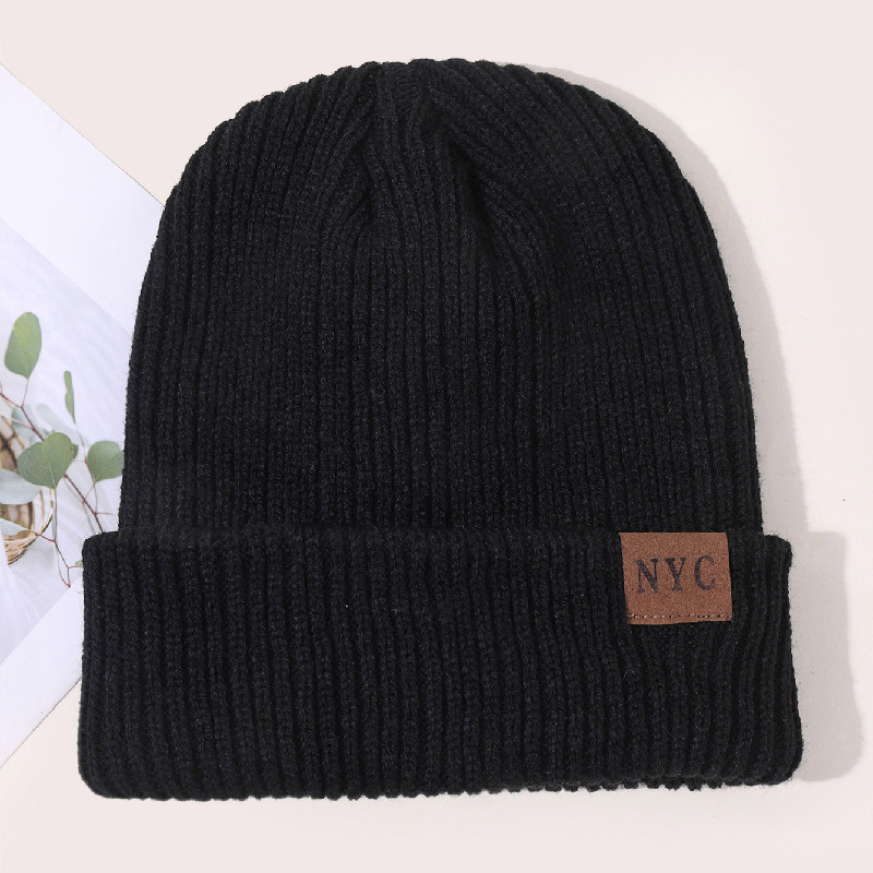 Unisex-AccessoiresAlles in einem gestrickten Beanie-Stil aus Leder mit schlichten Wollmützen_voghion.com
