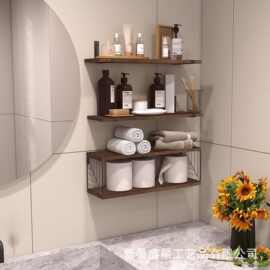 跨境木质置物架免打孔浴室洗发水卫生间洗手液置物架浴室毛巾架