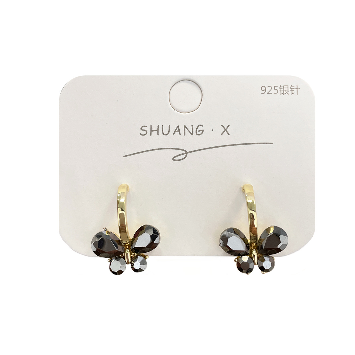 Brincos de borboleta e pérola exclusivos para mulher prata_voghion.com