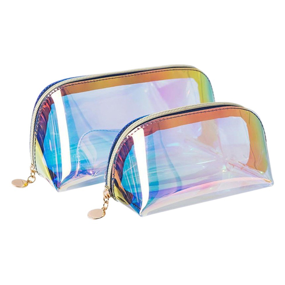 En stock al por mayor láser TPU bolsa de cosméticos impermeable colorido PVC Shell lavado bolsa de almacenamiento transfronterizo moda pequeña caja de lápices